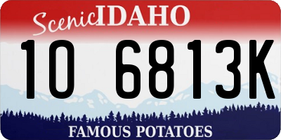 ID license plate 1O6813K