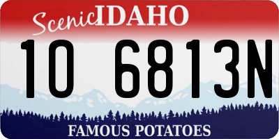 ID license plate 1O6813N