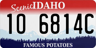 ID license plate 1O6814C
