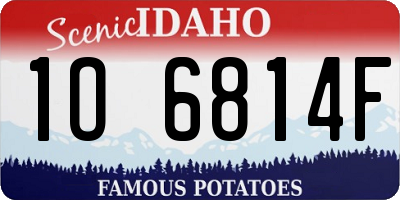 ID license plate 1O6814F