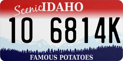 ID license plate 1O6814K