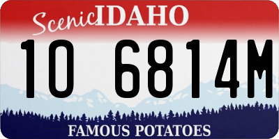ID license plate 1O6814M
