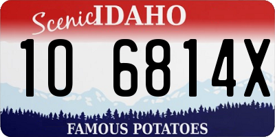 ID license plate 1O6814X