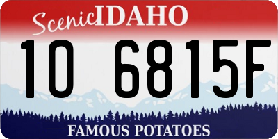 ID license plate 1O6815F
