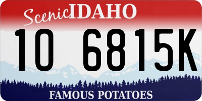 ID license plate 1O6815K