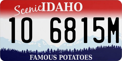 ID license plate 1O6815M