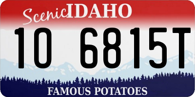 ID license plate 1O6815T