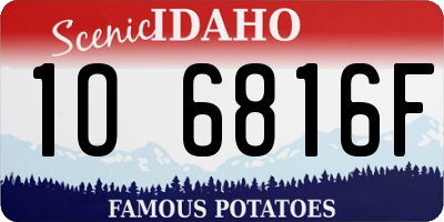 ID license plate 1O6816F
