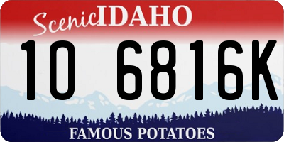 ID license plate 1O6816K