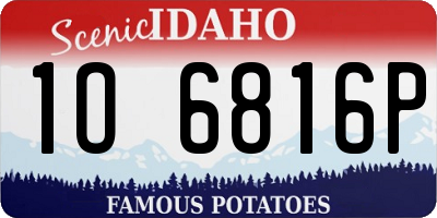 ID license plate 1O6816P