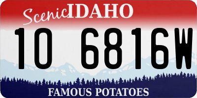 ID license plate 1O6816W
