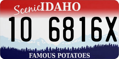 ID license plate 1O6816X