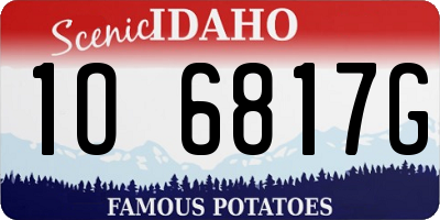 ID license plate 1O6817G