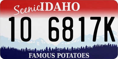 ID license plate 1O6817K