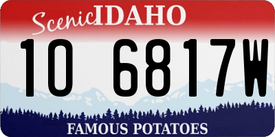 ID license plate 1O6817W