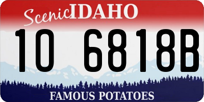 ID license plate 1O6818B