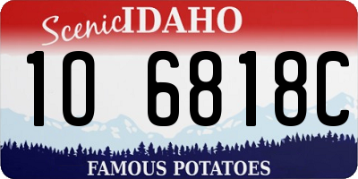 ID license plate 1O6818C