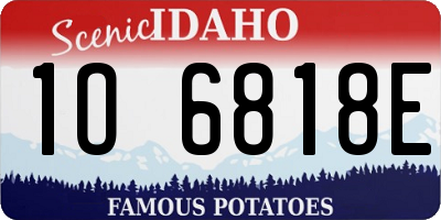 ID license plate 1O6818E