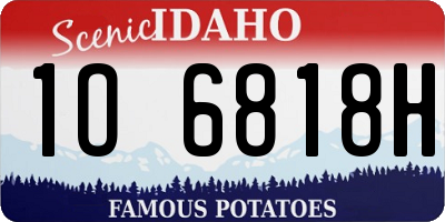 ID license plate 1O6818H