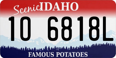 ID license plate 1O6818L