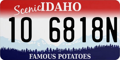 ID license plate 1O6818N