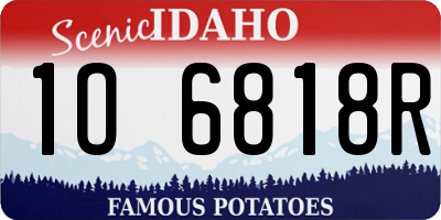 ID license plate 1O6818R