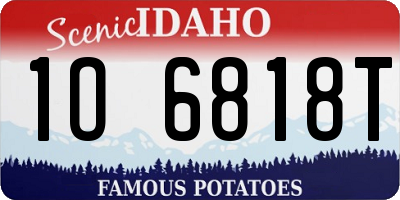 ID license plate 1O6818T