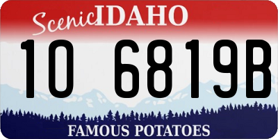 ID license plate 1O6819B