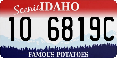 ID license plate 1O6819C