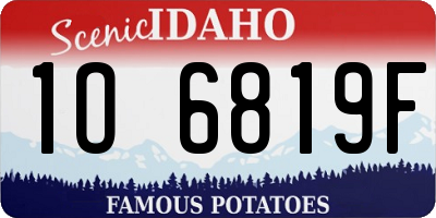 ID license plate 1O6819F