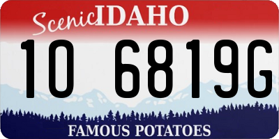 ID license plate 1O6819G