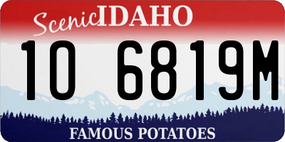 ID license plate 1O6819M