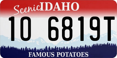 ID license plate 1O6819T
