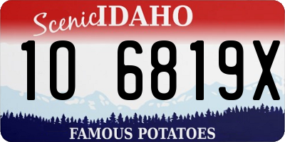 ID license plate 1O6819X