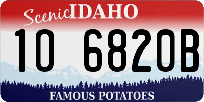 ID license plate 1O6820B