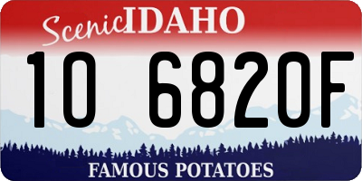 ID license plate 1O6820F