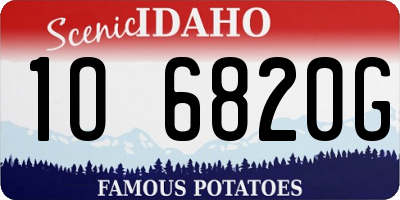 ID license plate 1O6820G