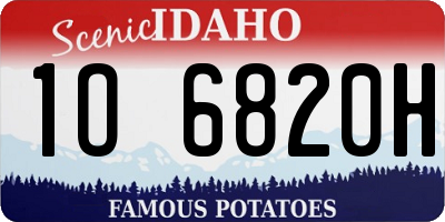 ID license plate 1O6820H