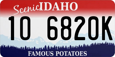 ID license plate 1O6820K
