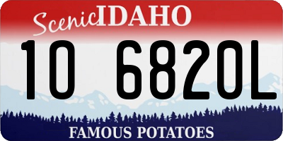 ID license plate 1O6820L