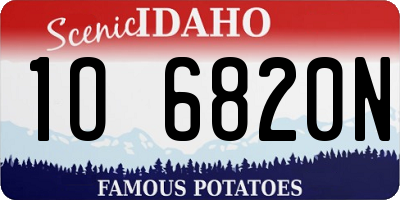 ID license plate 1O6820N