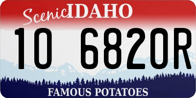 ID license plate 1O6820R