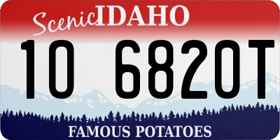 ID license plate 1O6820T
