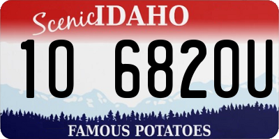ID license plate 1O6820U