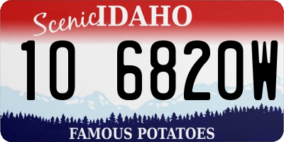 ID license plate 1O6820W