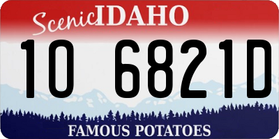 ID license plate 1O6821D