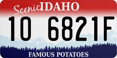 ID license plate 1O6821F
