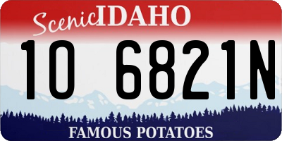 ID license plate 1O6821N