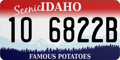ID license plate 1O6822B
