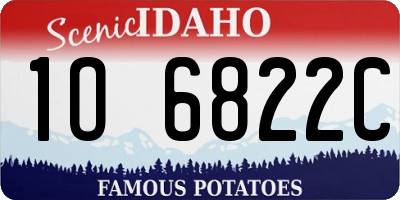 ID license plate 1O6822C